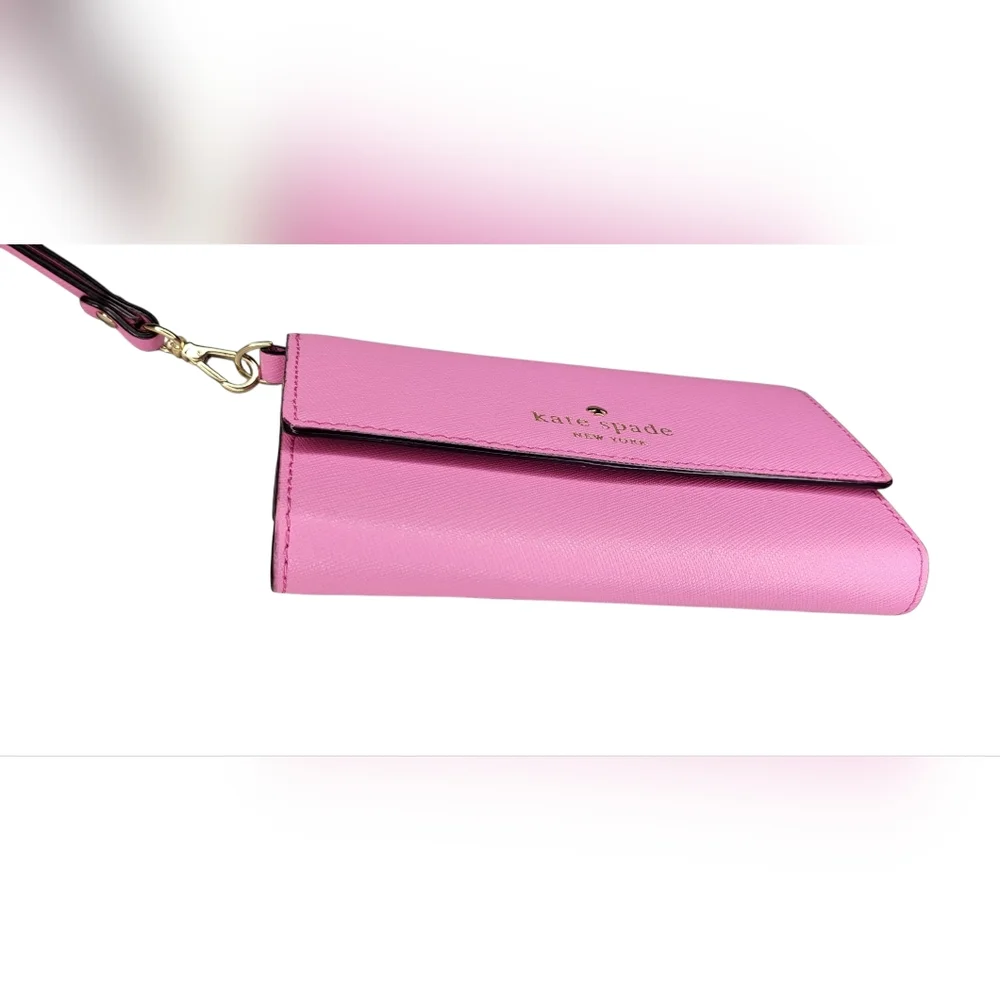 Kate Spade Saffiano Leather Pink Wristlet Wallet